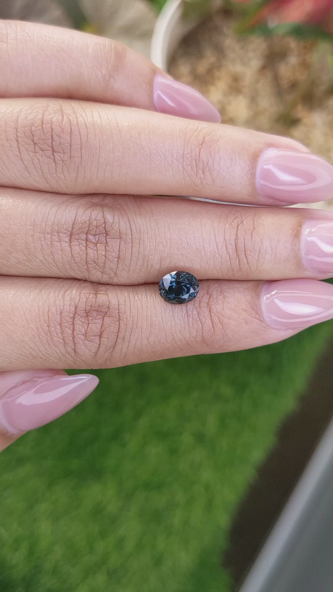 1.57 Ct. Greenish Blue Spinel from Ceylon (Sri Lanka) Size Video