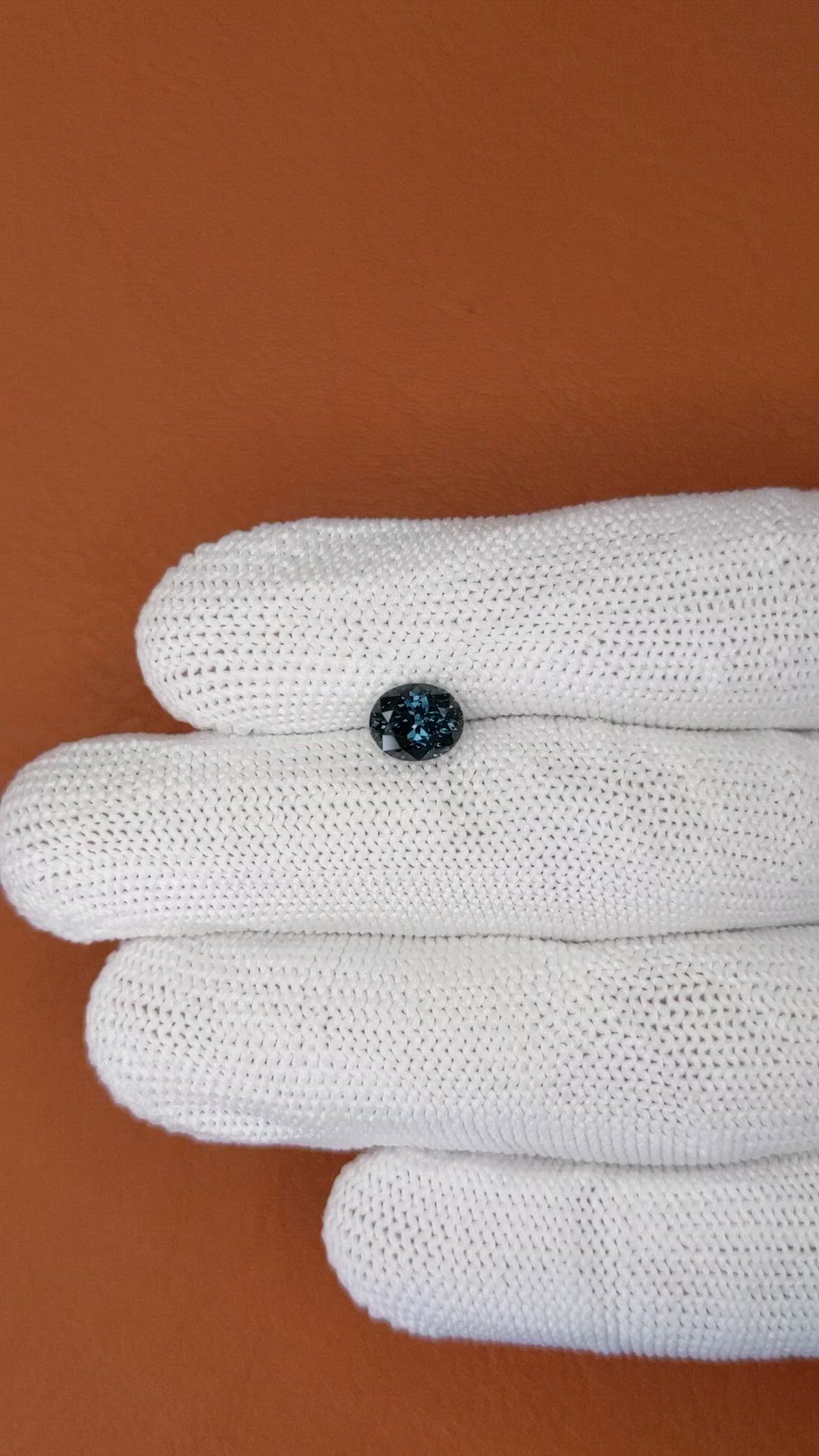 1.57 Ct. Greenish Blue Spinel from Ceylon (Sri Lanka) Size Video