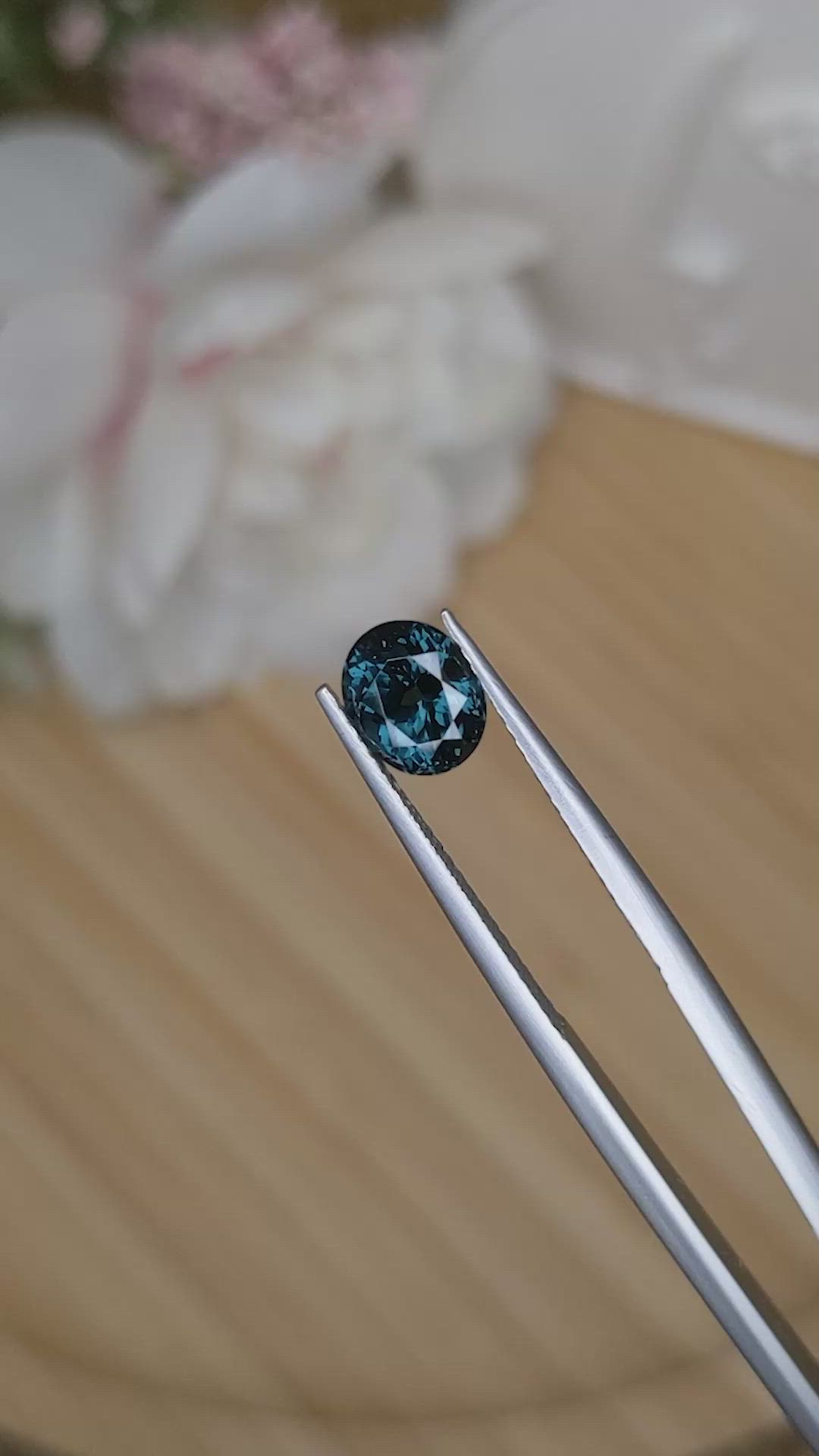 1.57 Ct. Greenish Blue Spinel from Ceylon (Sri Lanka) Size Video