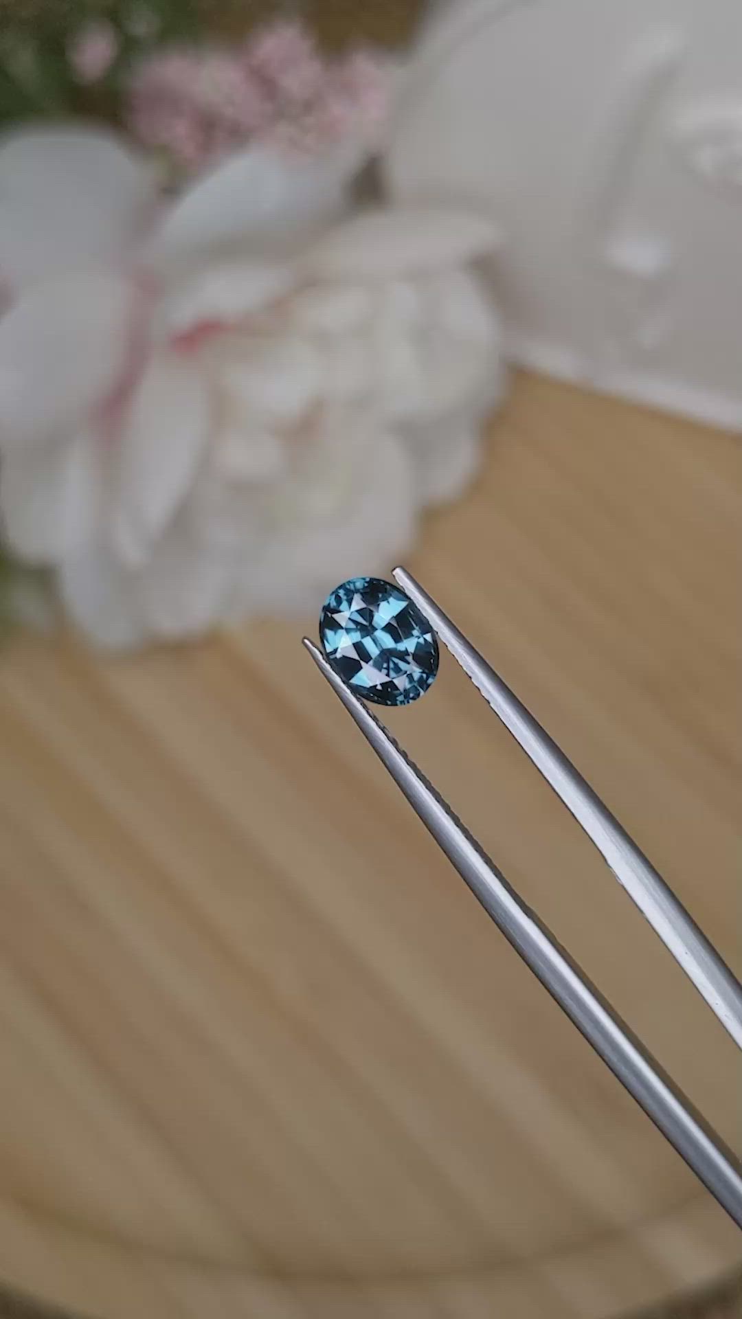 1.18 Ct. Greenish Blue Spinel from Ceylon (Sri Lanka) Size Video