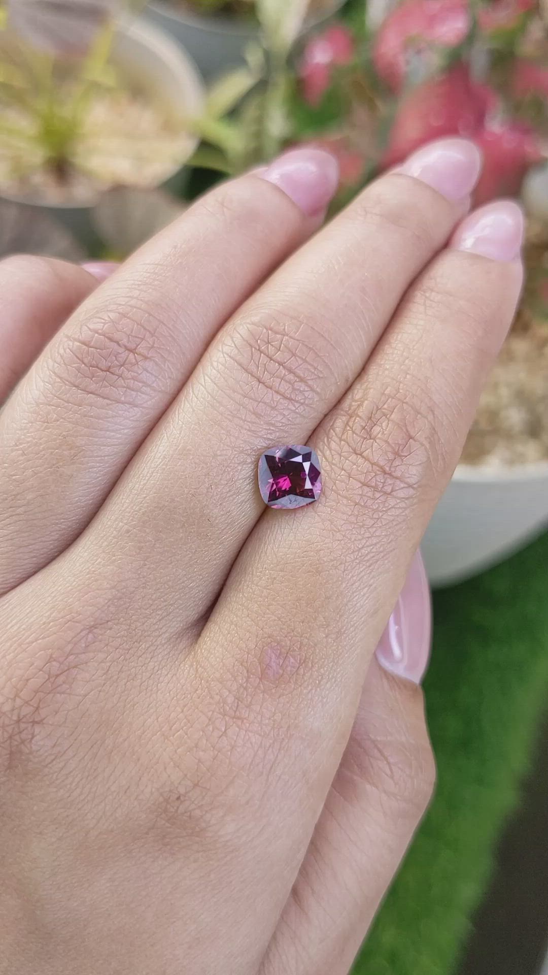 1.71 Ct. Purplish Pink Garnet from Ceylon (Sri Lanka) Size Video