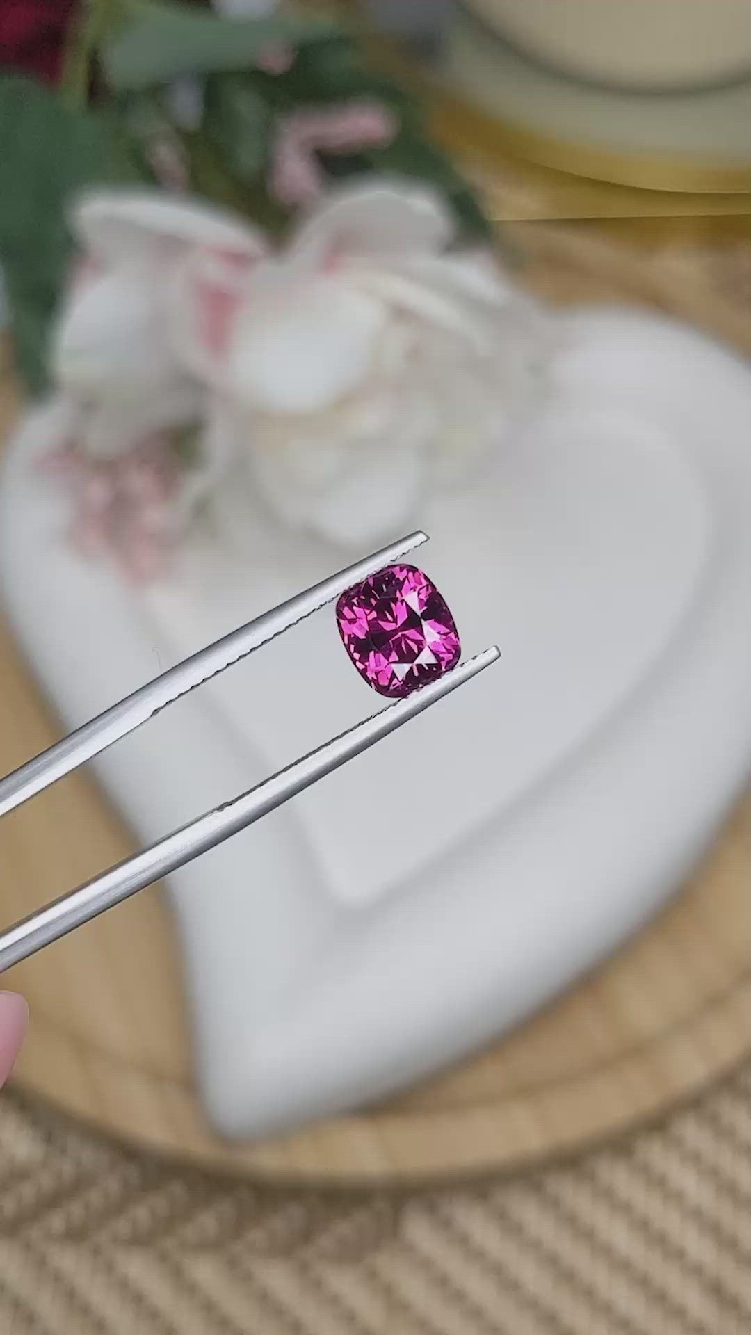 2.16 Ct. Purplish Pink Garnet from Ceylon (Sri Lanka) Size Video