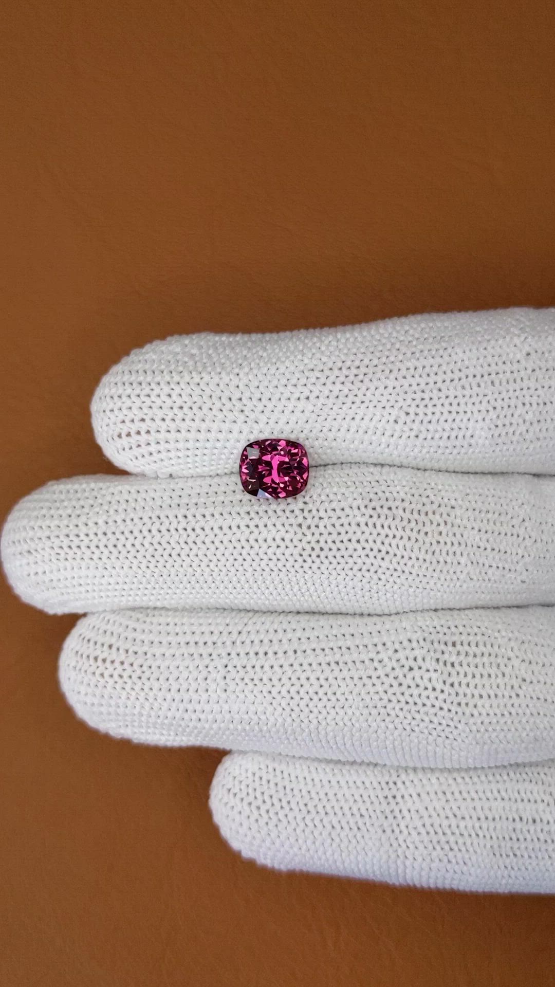 2.16 Ct. Purplish Pink Garnet from Ceylon (Sri Lanka) Size Video