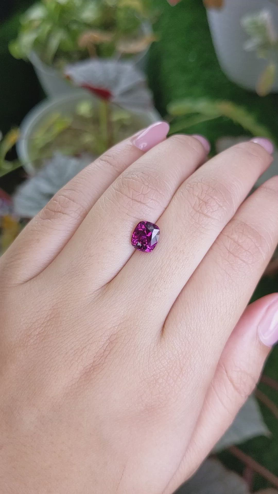 2.16 Ct. Purplish Pink Garnet from Ceylon (Sri Lanka) Size Video