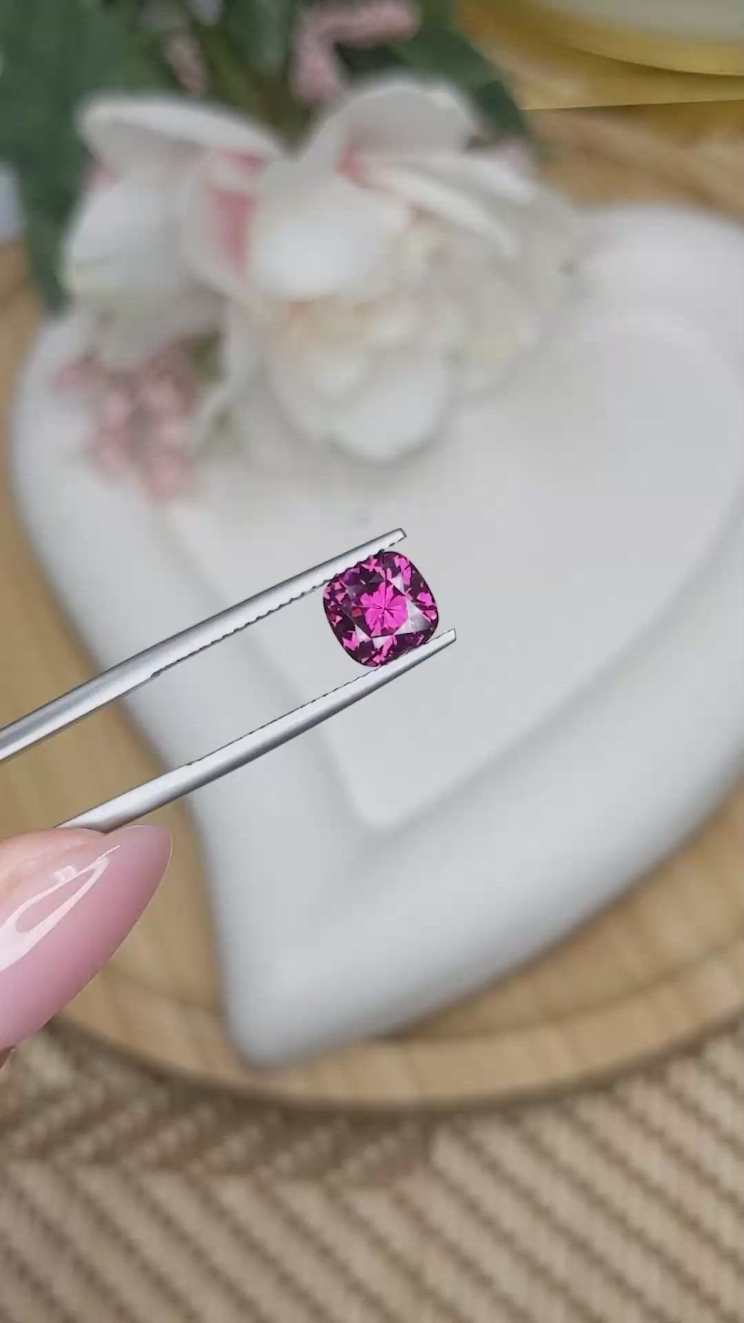 1.88 Ct. Pinkish Purple Garnet from Ceylon (Sri Lanka) Size Video