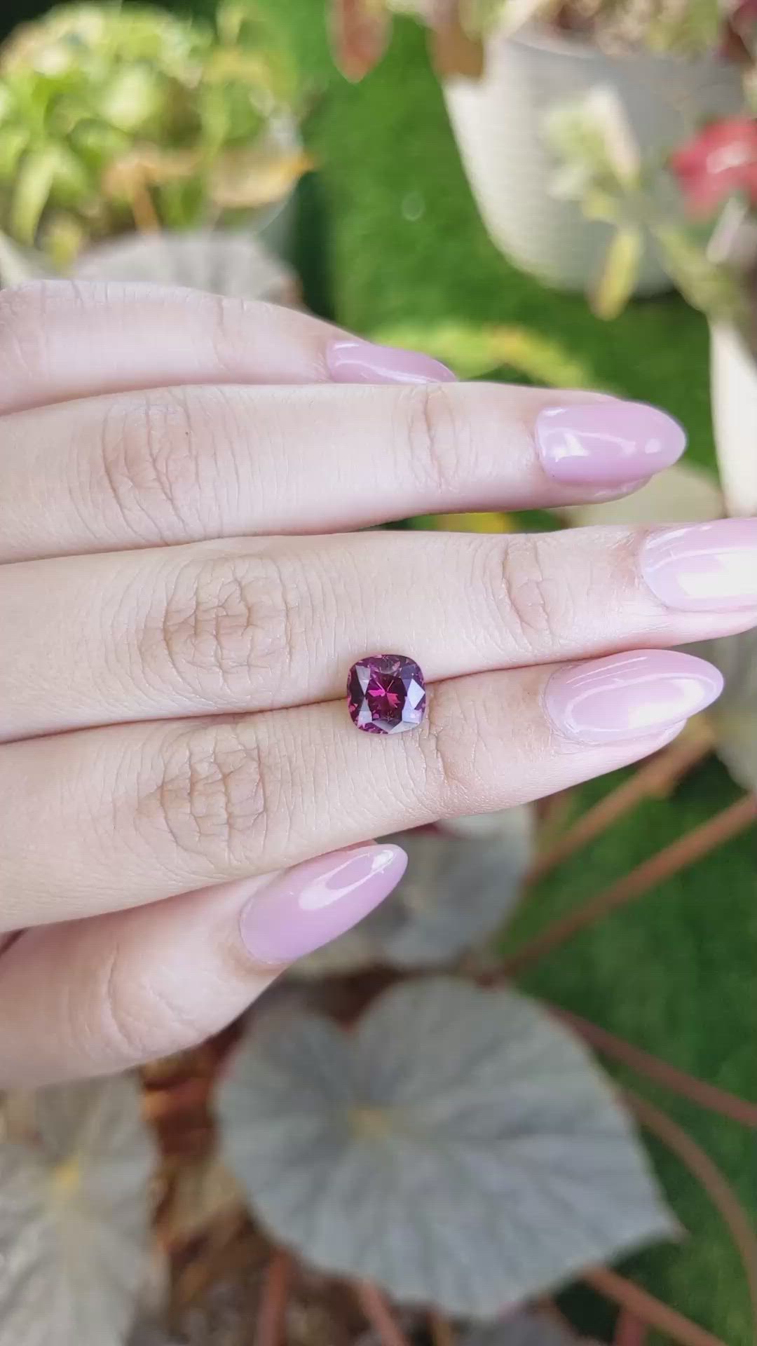 1.88 Ct. Pinkish Purple Garnet from Ceylon (Sri Lanka) Size Video