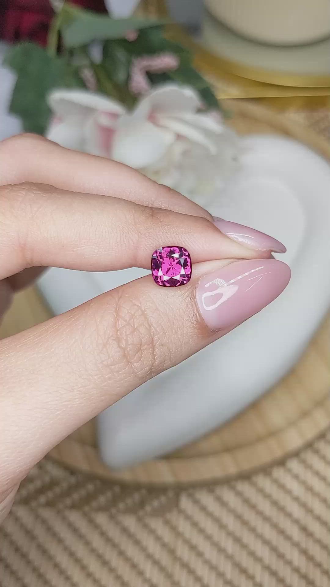 1.88 Ct. Pinkish Purple Garnet from Ceylon (Sri Lanka) Size Video