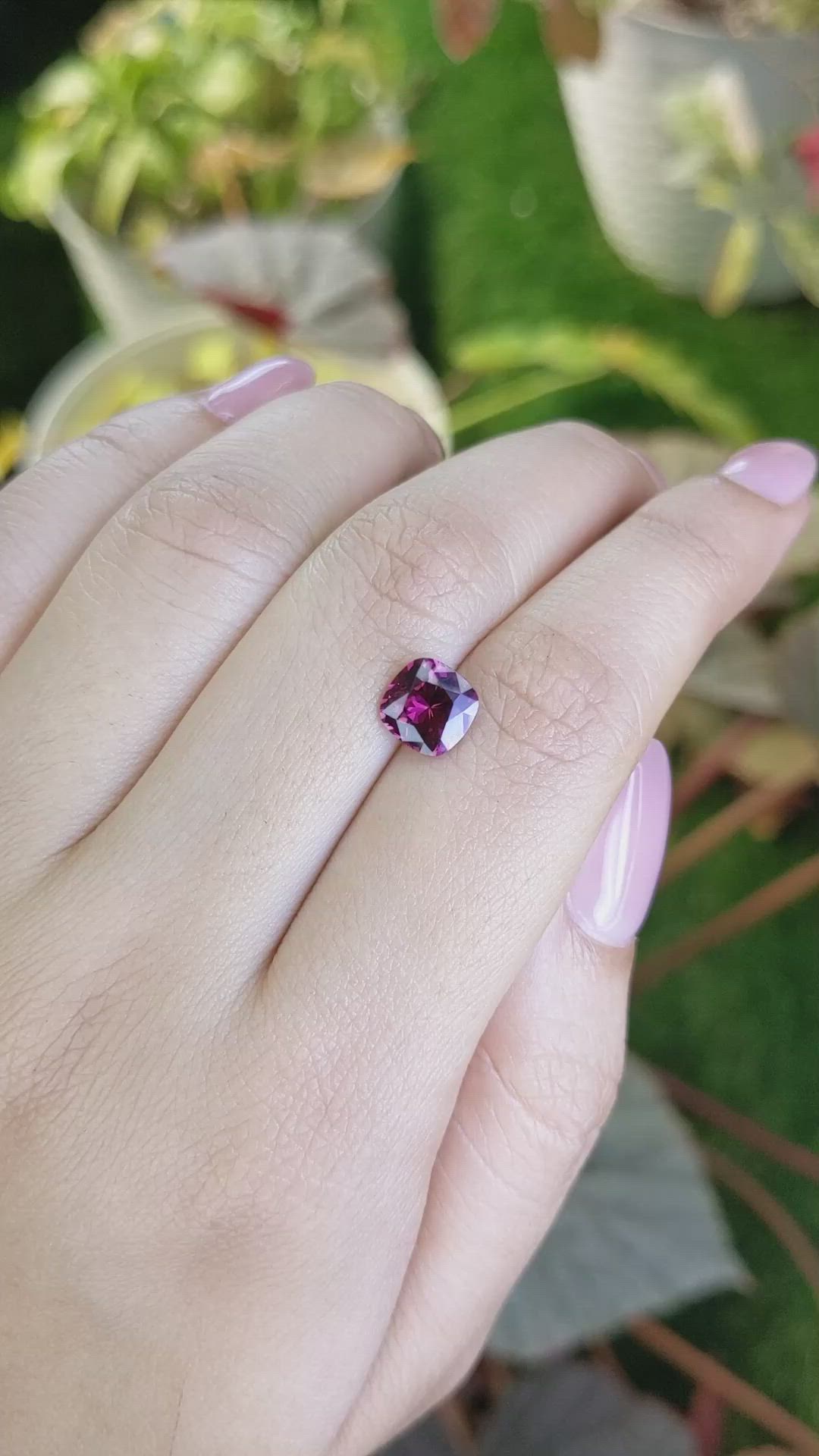 1.88 Ct. Pinkish Purple Garnet from Ceylon (Sri Lanka) Size Video