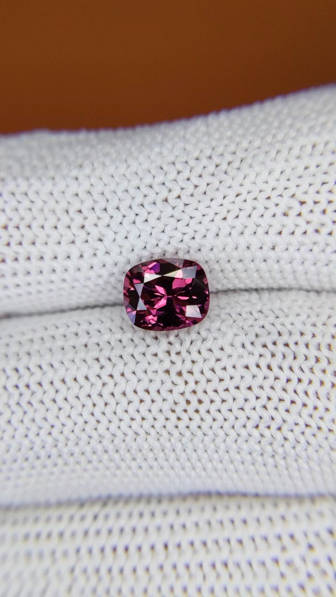 1.72 Ct. Pinkish Purple Garnet from Ceylon (Sri Lanka) Size Video