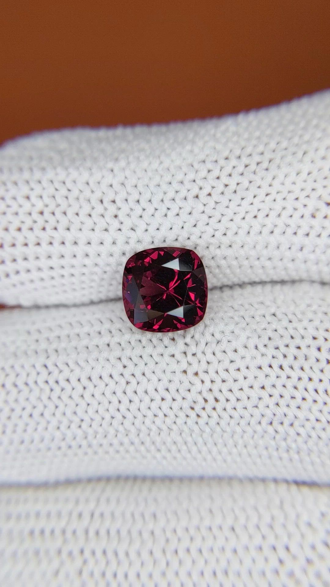 2.49 Ct. Purplish Red Garnet from Ceylon (Sri Lanka) Size Video