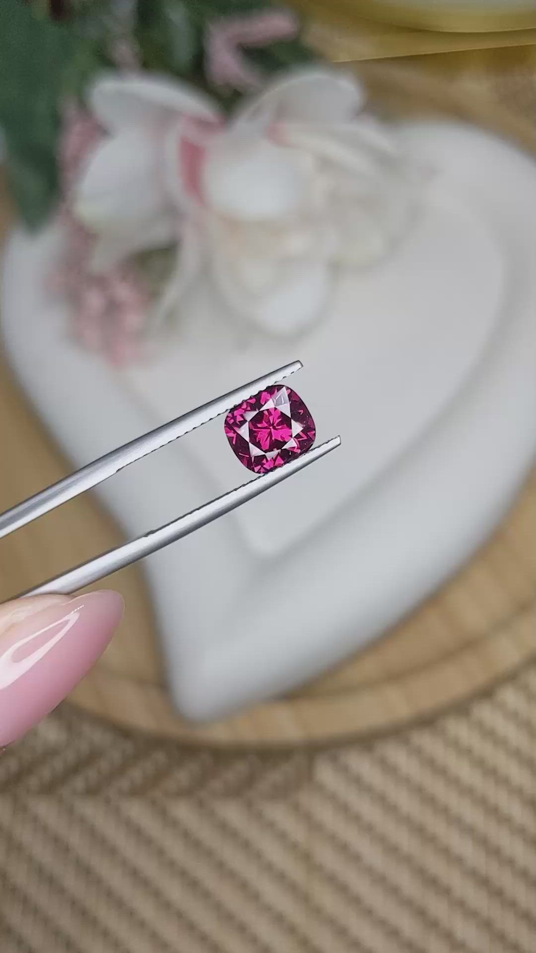 2.17 Ct. Purplish Pink Garnet from Ceylon (Sri Lanka) Size Video