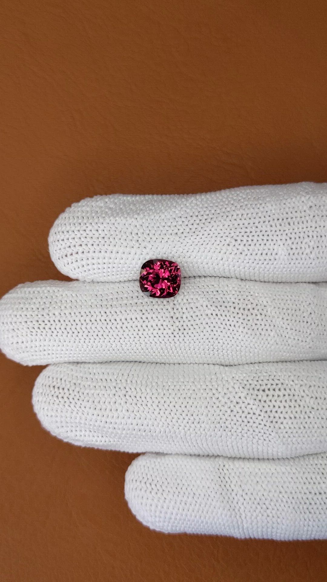 2.17 Ct. Purplish Pink Garnet from Ceylon (Sri Lanka) Size Video