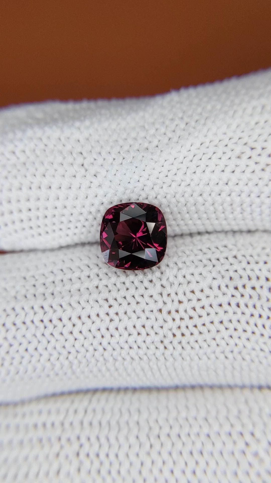 2.39 Ct. Purplish Red Garnet from Ceylon (Sri Lanka) Size Video