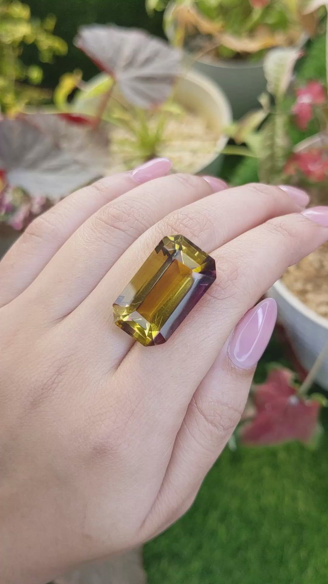 33.59 Ct. Bi Color Ametrine from Madagascar Size Video