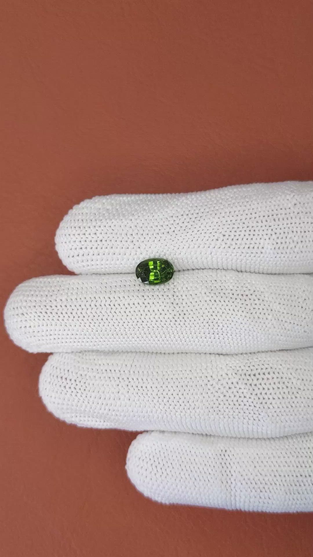 1.34 Ct. Green Zircon from Ceylon (Sri Lanka) Size Video