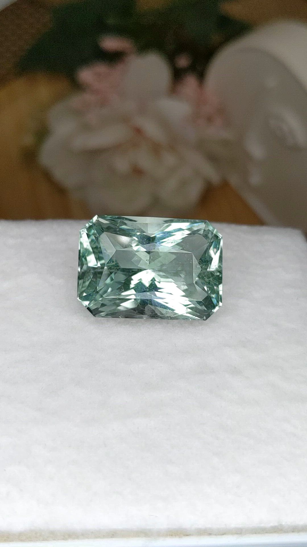 25.43 Ct. Bluish Green Aquamarine from Tanzania Size Video
