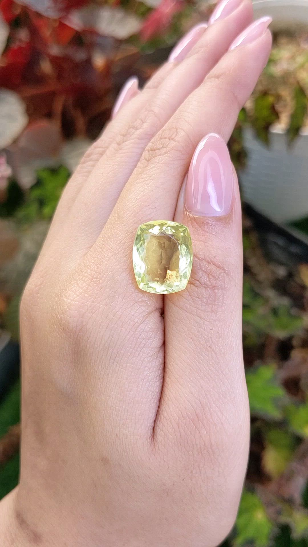 11.25 Ct. Lemon Quartz from Brazil Size Video