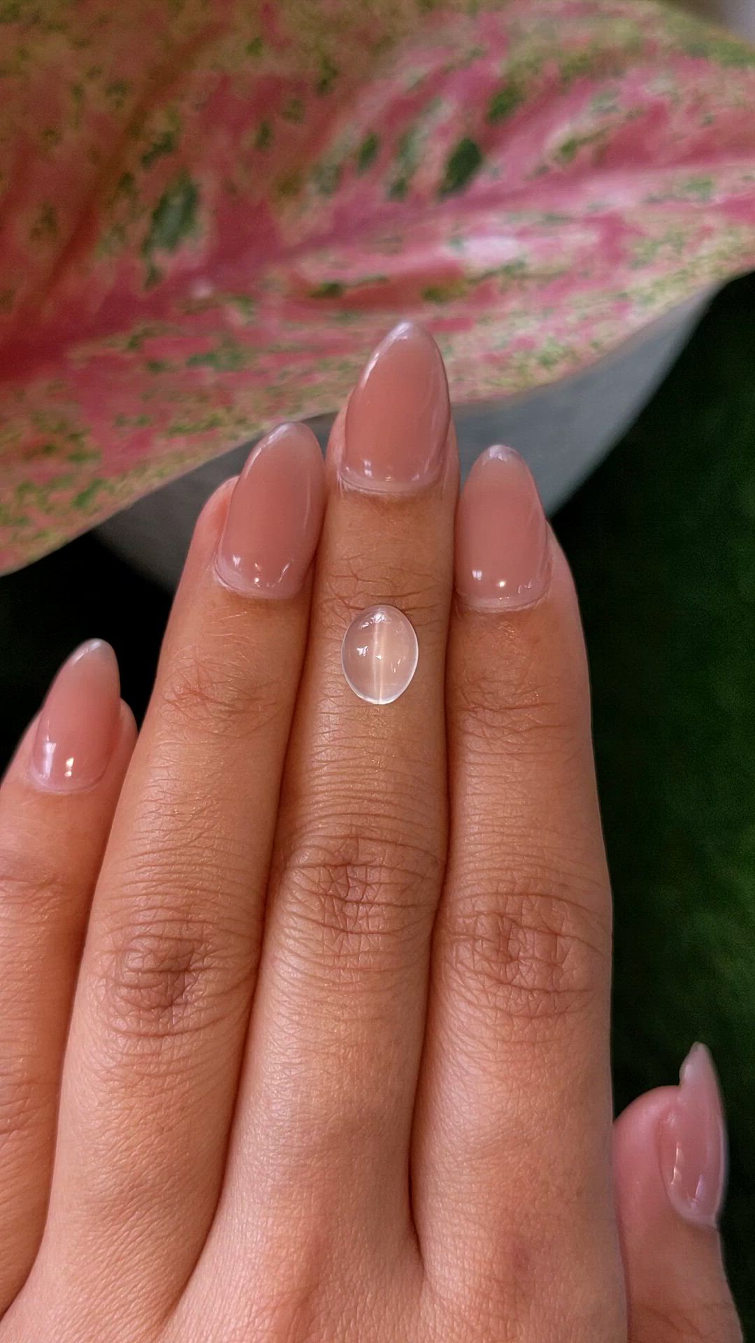 2.27 Ct. White Cabochon Moonstone from Ceylon (Sri Lanka) Size Video