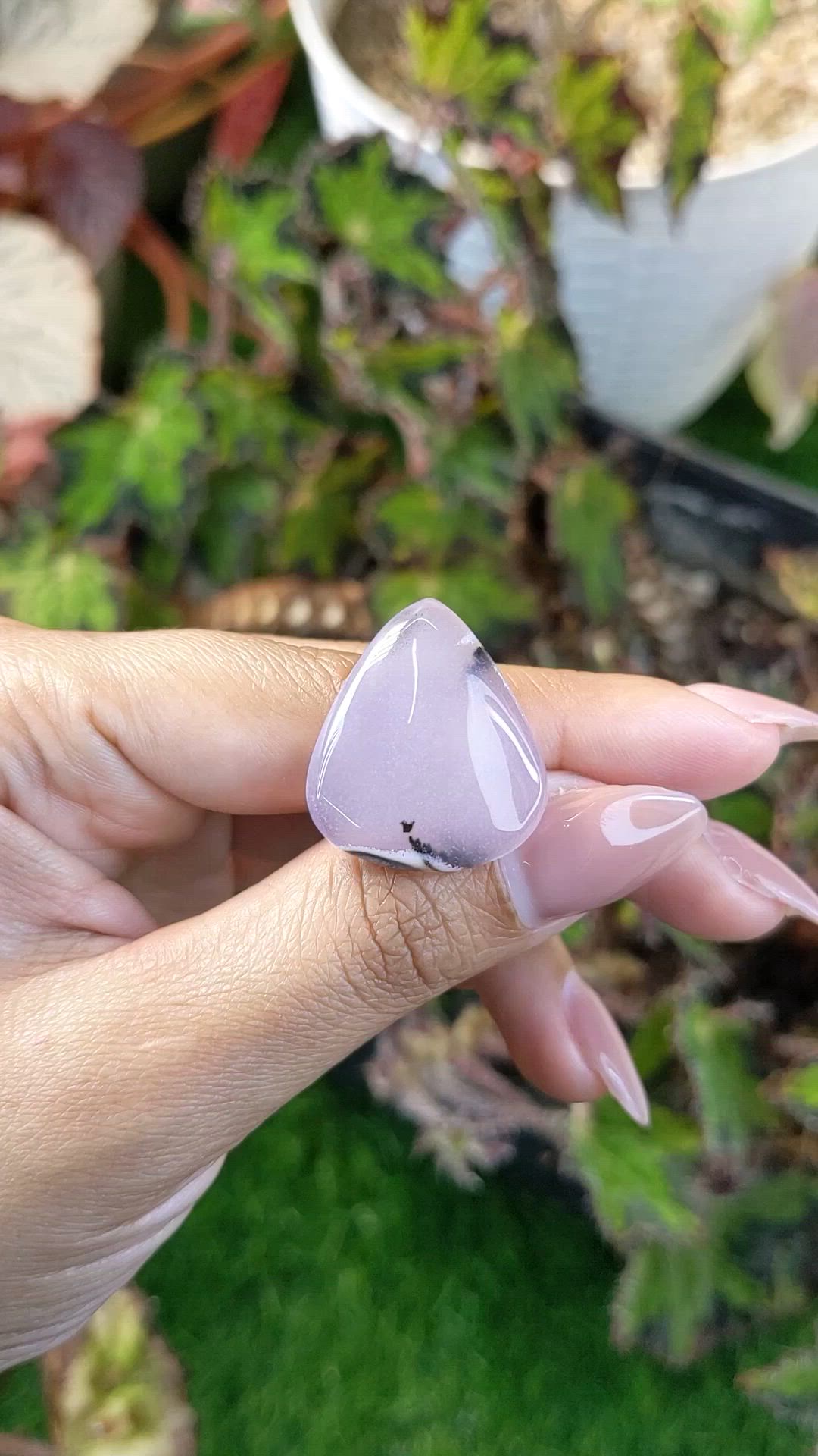 25.53 Ct. Pink Cabochon Agate from Madagascar Size Video