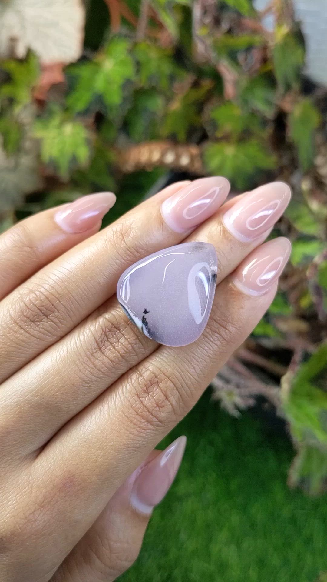 25.53 Ct. Pink Cabochon Agate from Madagascar Size Video