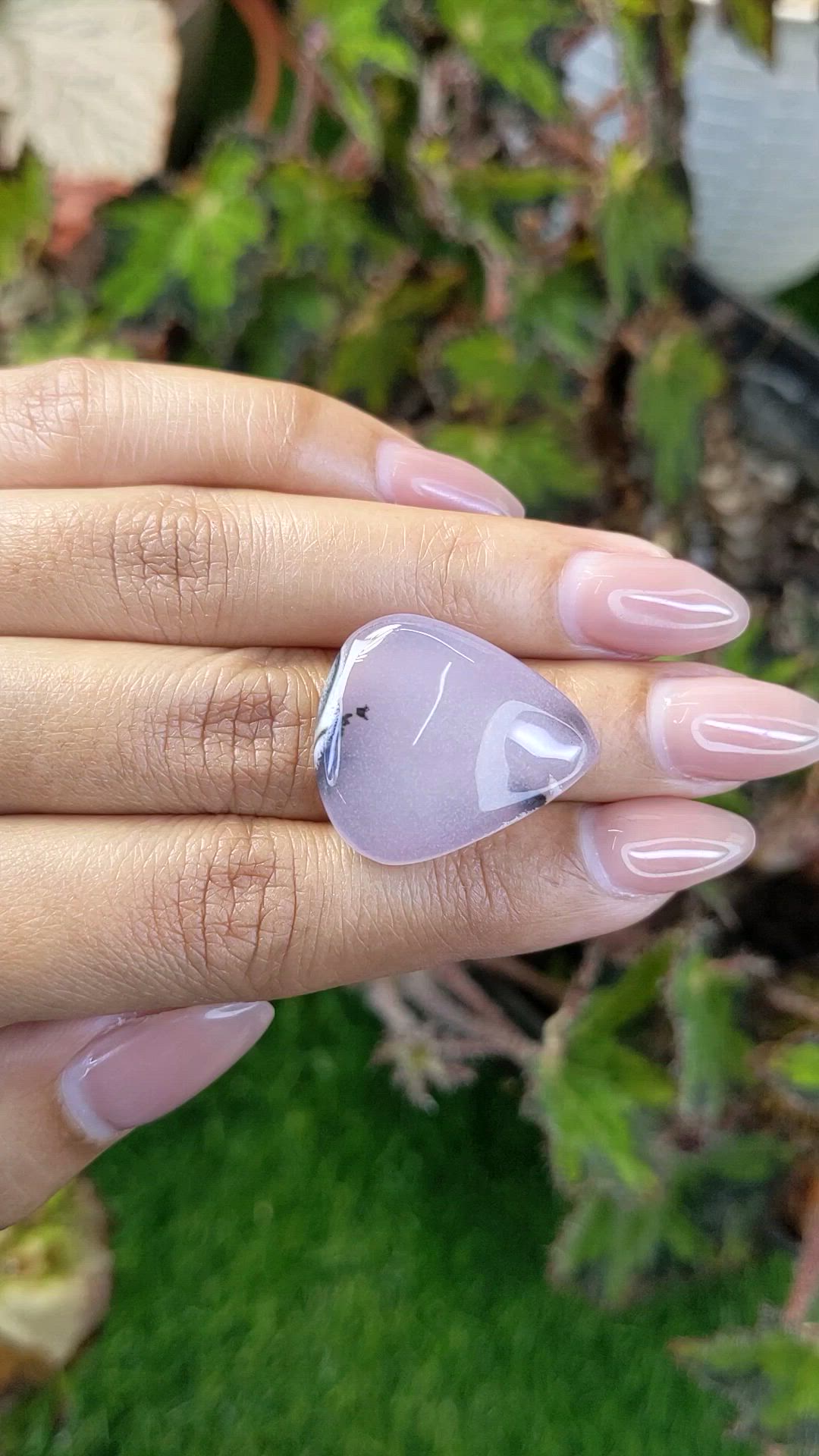 25.53 Ct. Pink Cabochon Agate from Madagascar Size Video