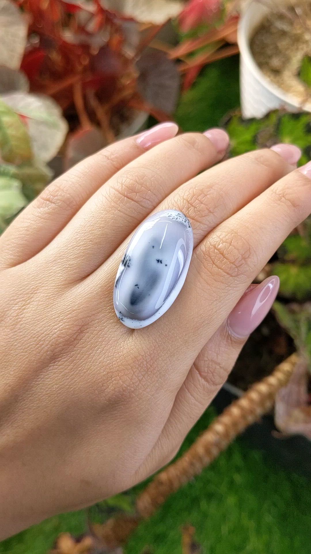 26.74 Ct. Grey Cabochon Agate from Madagascar Size Video
