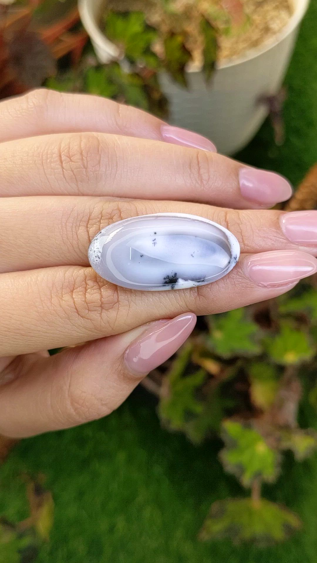 26.74 Ct. Grey Cabochon Agate from Madagascar Size Video