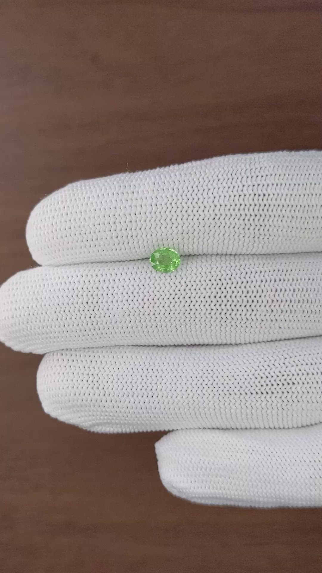 0.59 Ct. Tsavorite Garnet from Tanzania Size Video