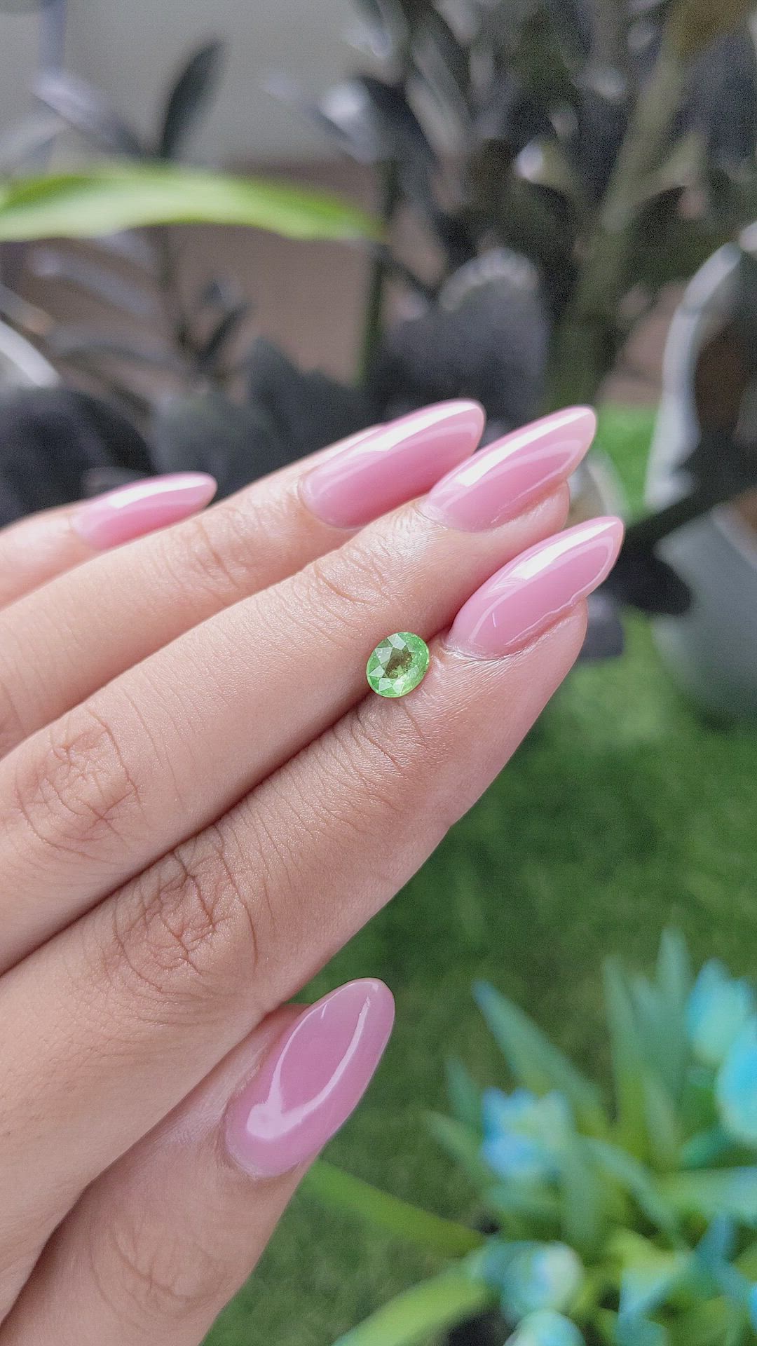 0.59 Ct. Tsavorite Garnet from Tanzania Size Video