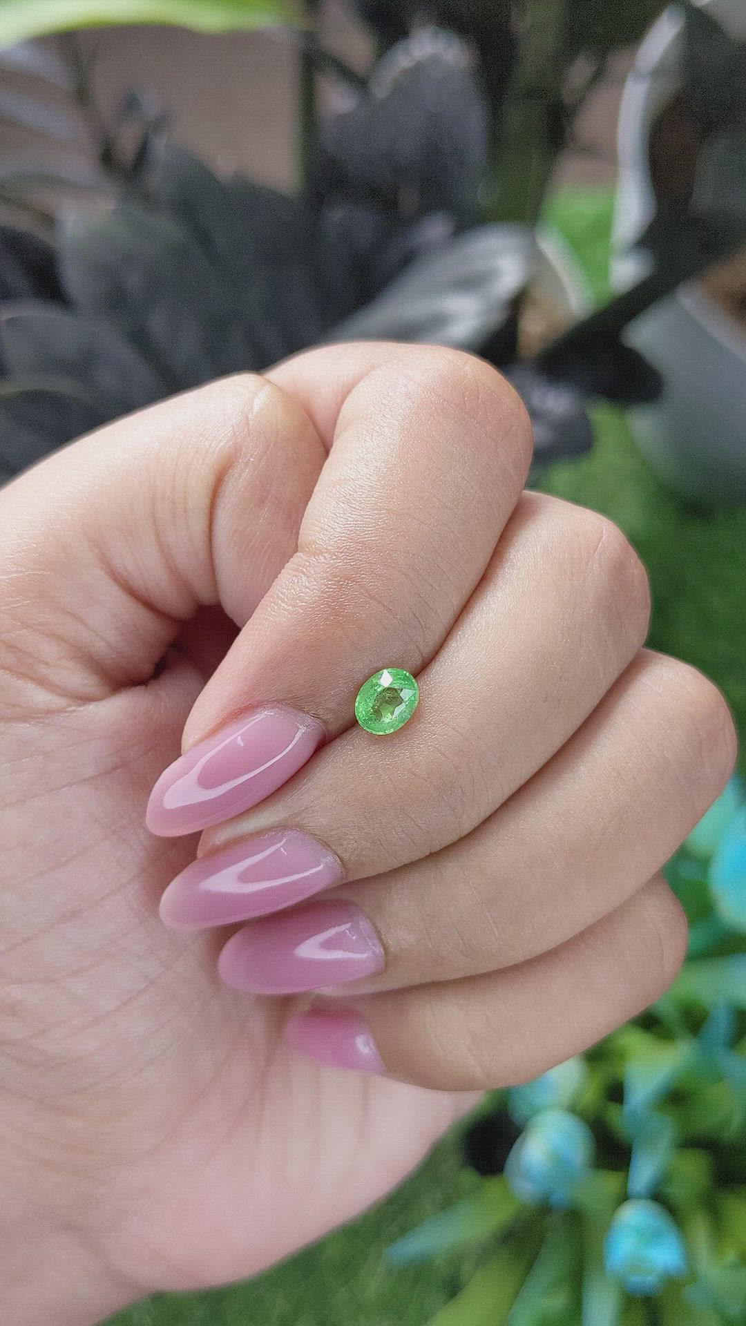 0.59 Ct. Tsavorite Garnet from Tanzania Size Video