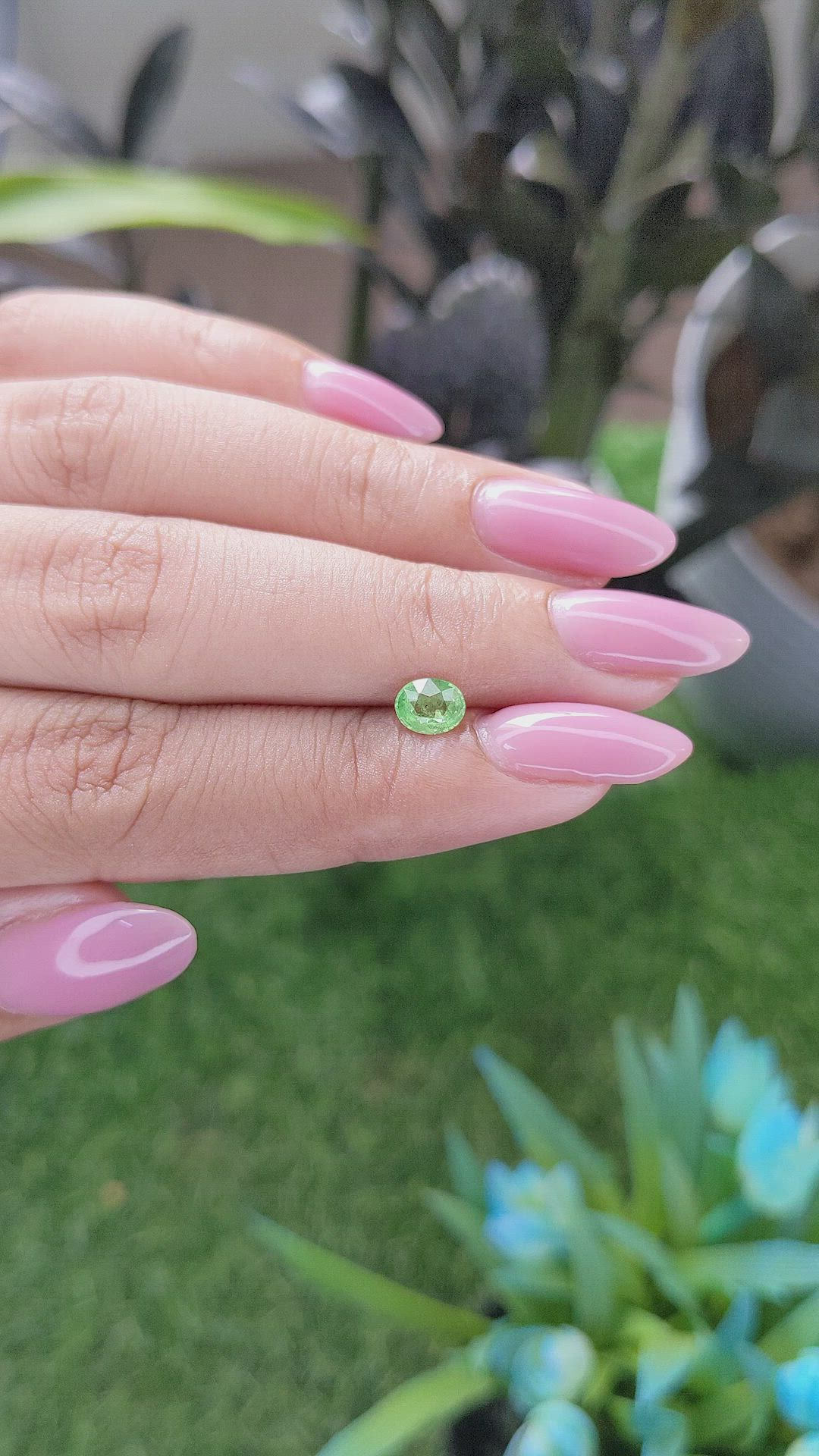 0.59 Ct. Tsavorite Garnet from Tanzania Size Video