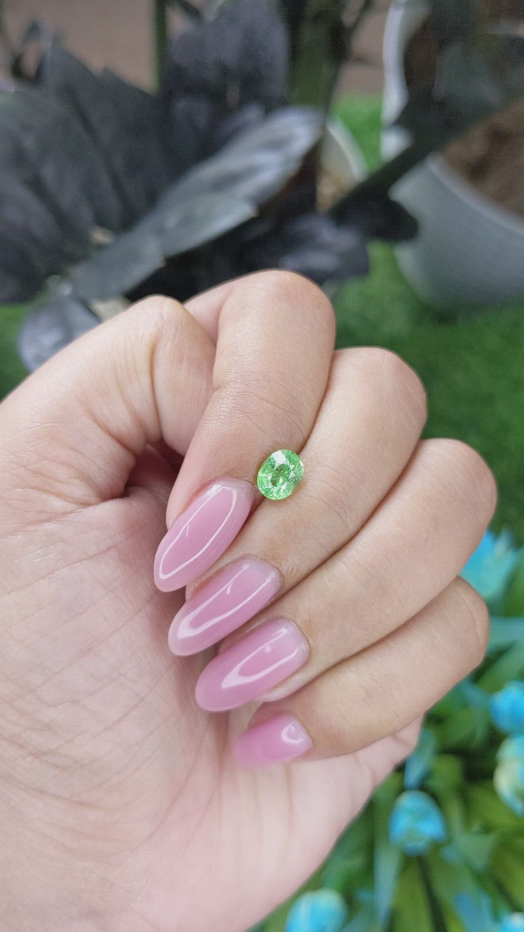 1.12 Ct. Tsavorite Garnet from Tanzania Size Video