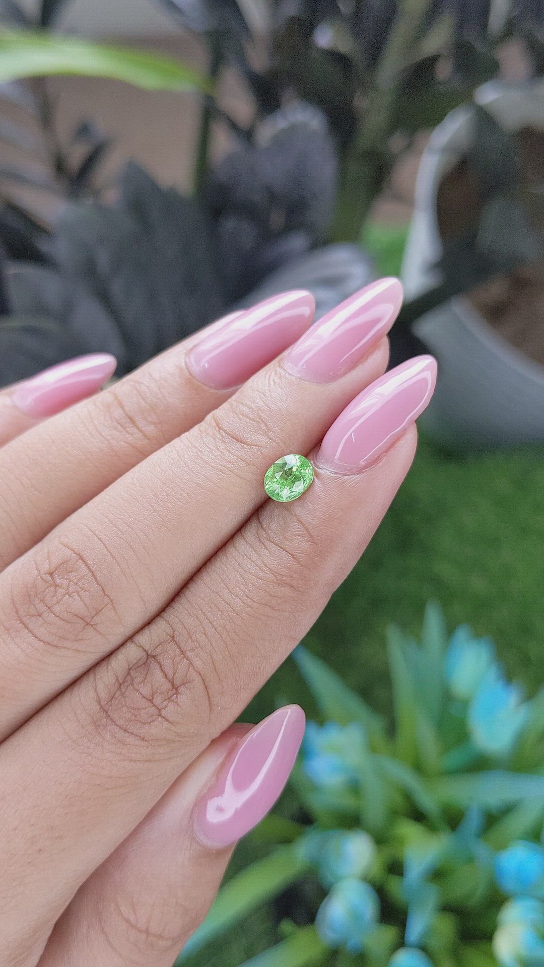 0.66 Ct. Tsavorite Garnet from Tanzania Size Video