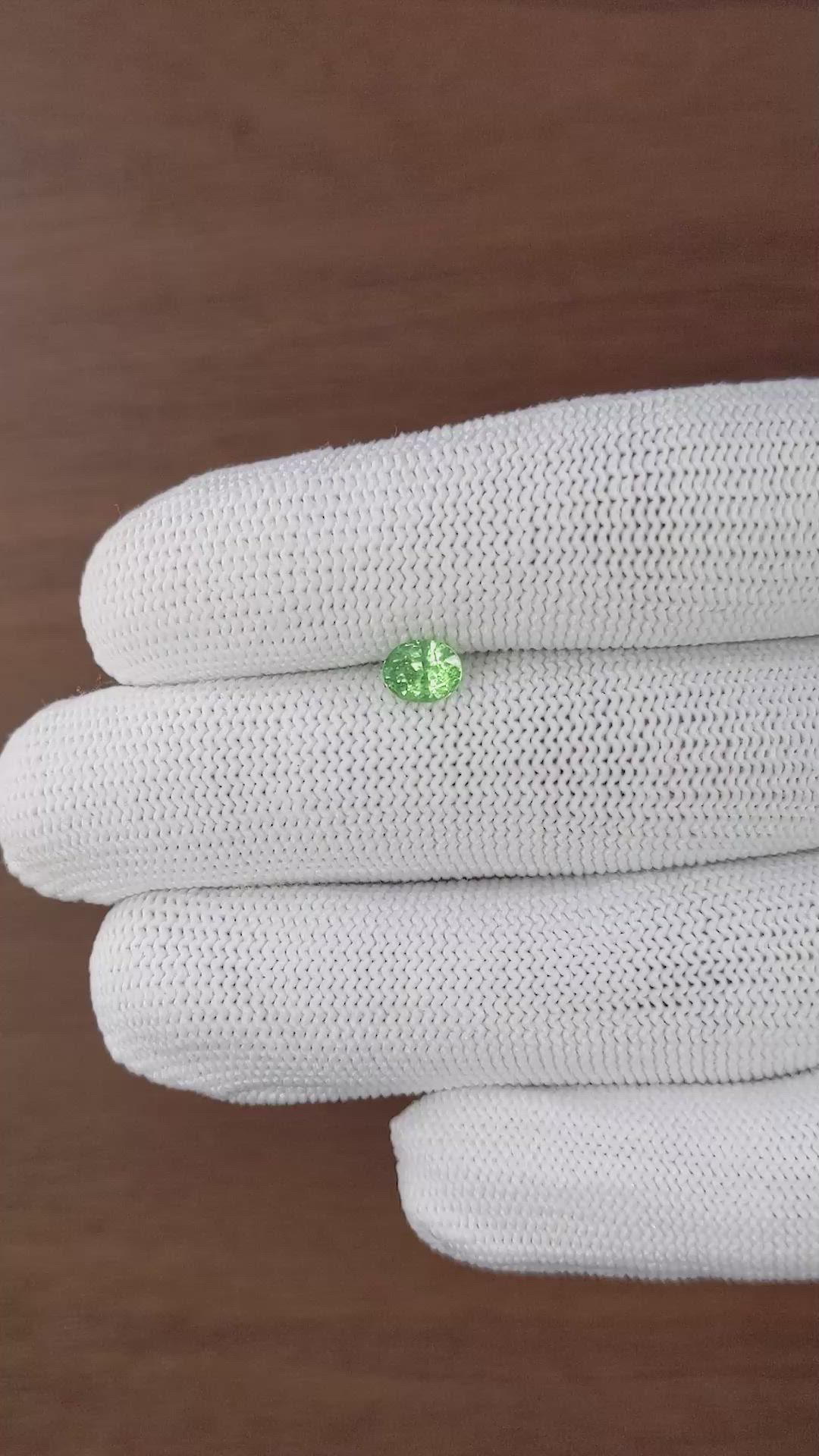 0.66 Ct. Tsavorite Garnet from Tanzania Size Video
