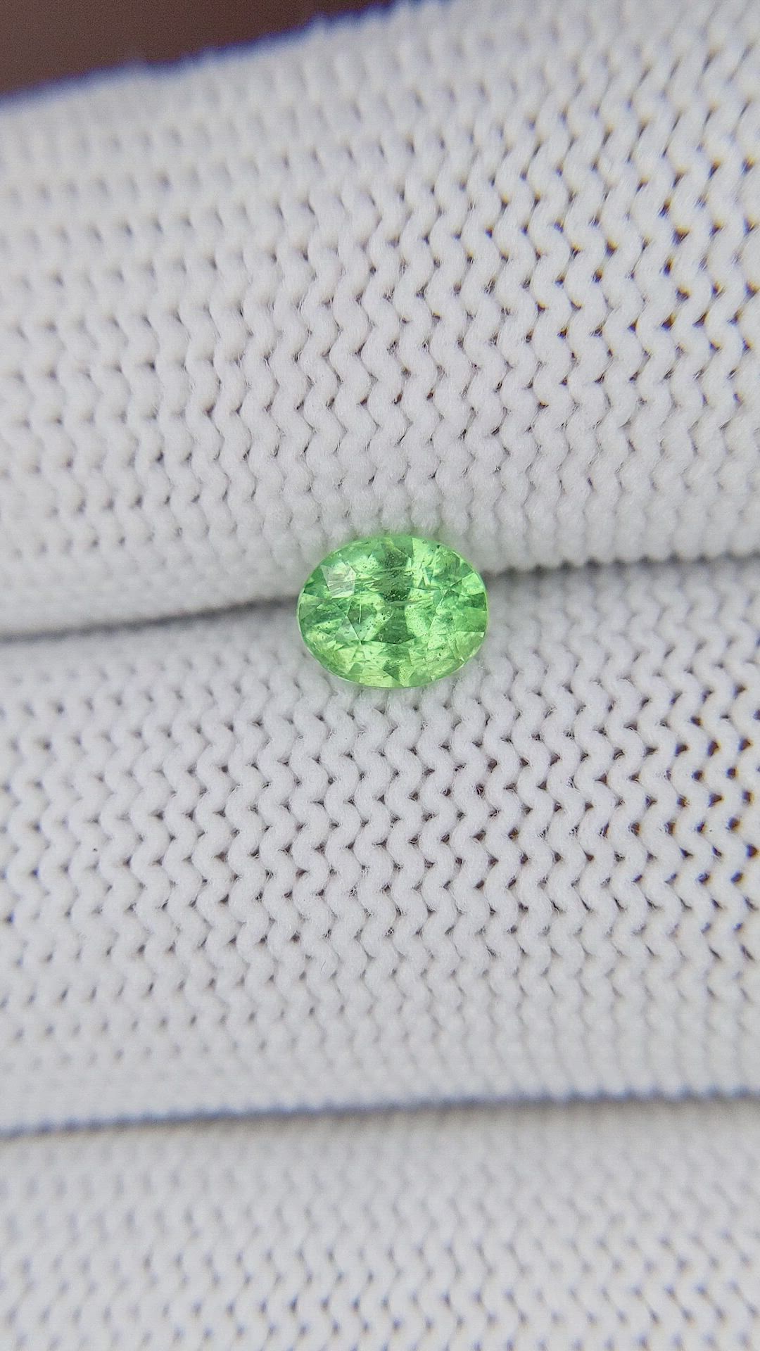 0.66 Ct. Tsavorite Garnet from Tanzania Size Video