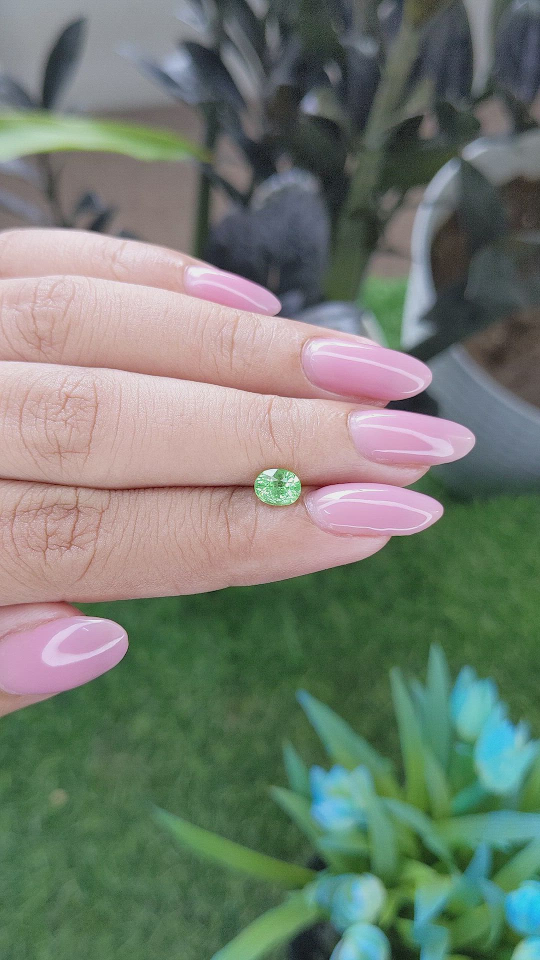 0.66 Ct. Tsavorite Garnet from Tanzania Size Video