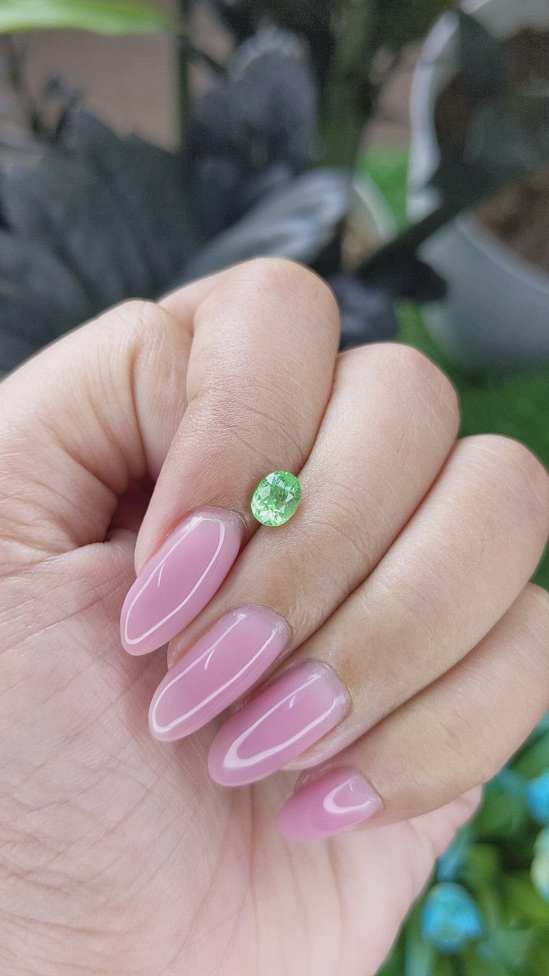 0.66 Ct. Tsavorite Garnet from Tanzania Size Video