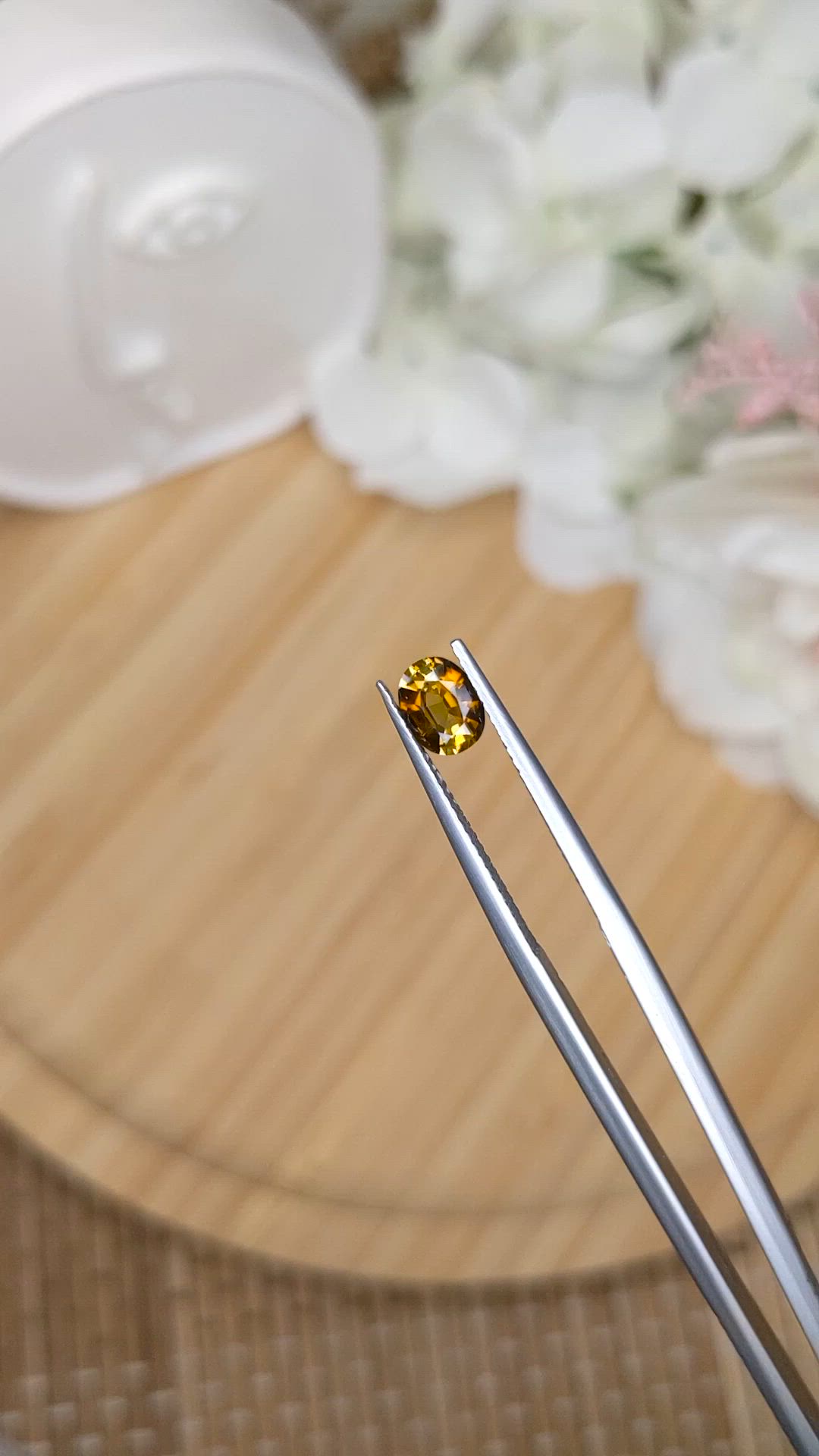 0.65 Ct. Yellowish Brown Zircon from Ceylon (Sri Lanka) Size Video