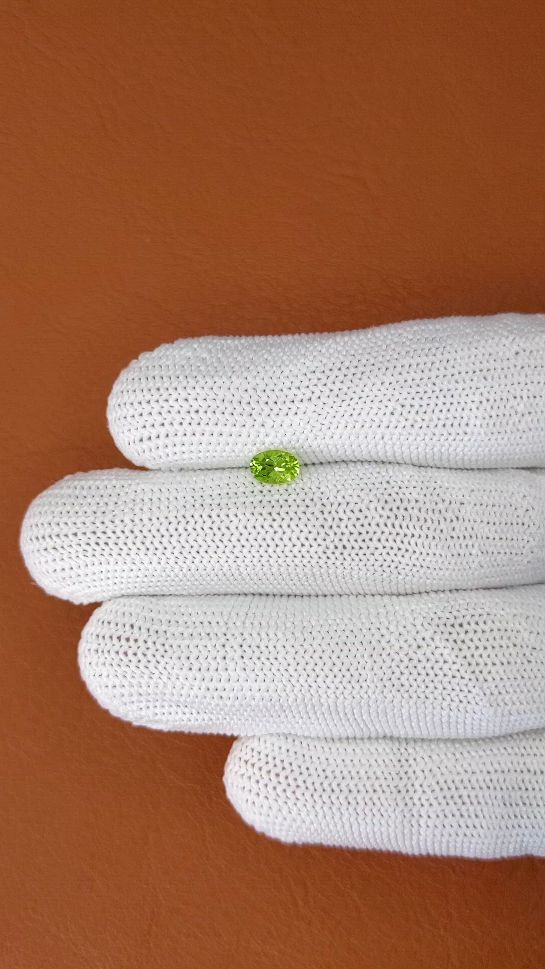 0.56 Ct. Green (Lime Green) Peridot from Pakistan Size Video