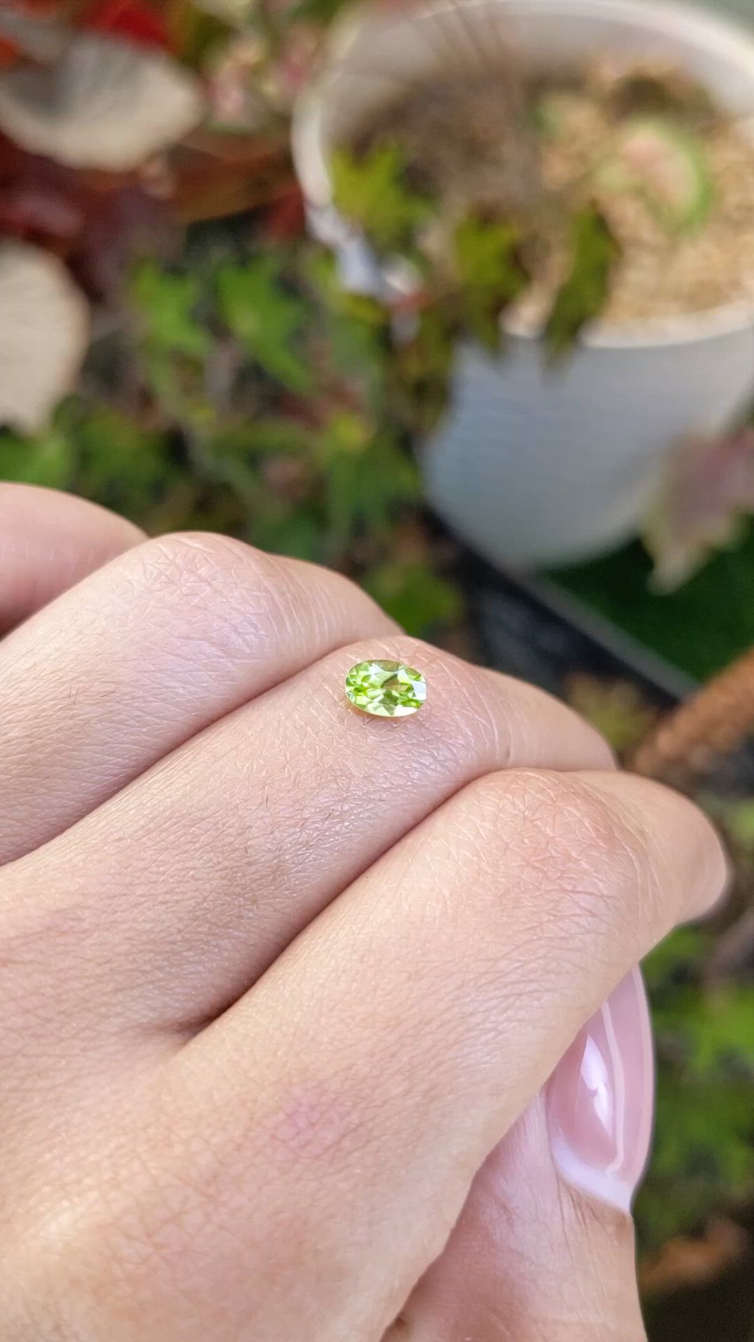 0.56 Ct. Green (Lime Green) Peridot from Pakistan Size Video