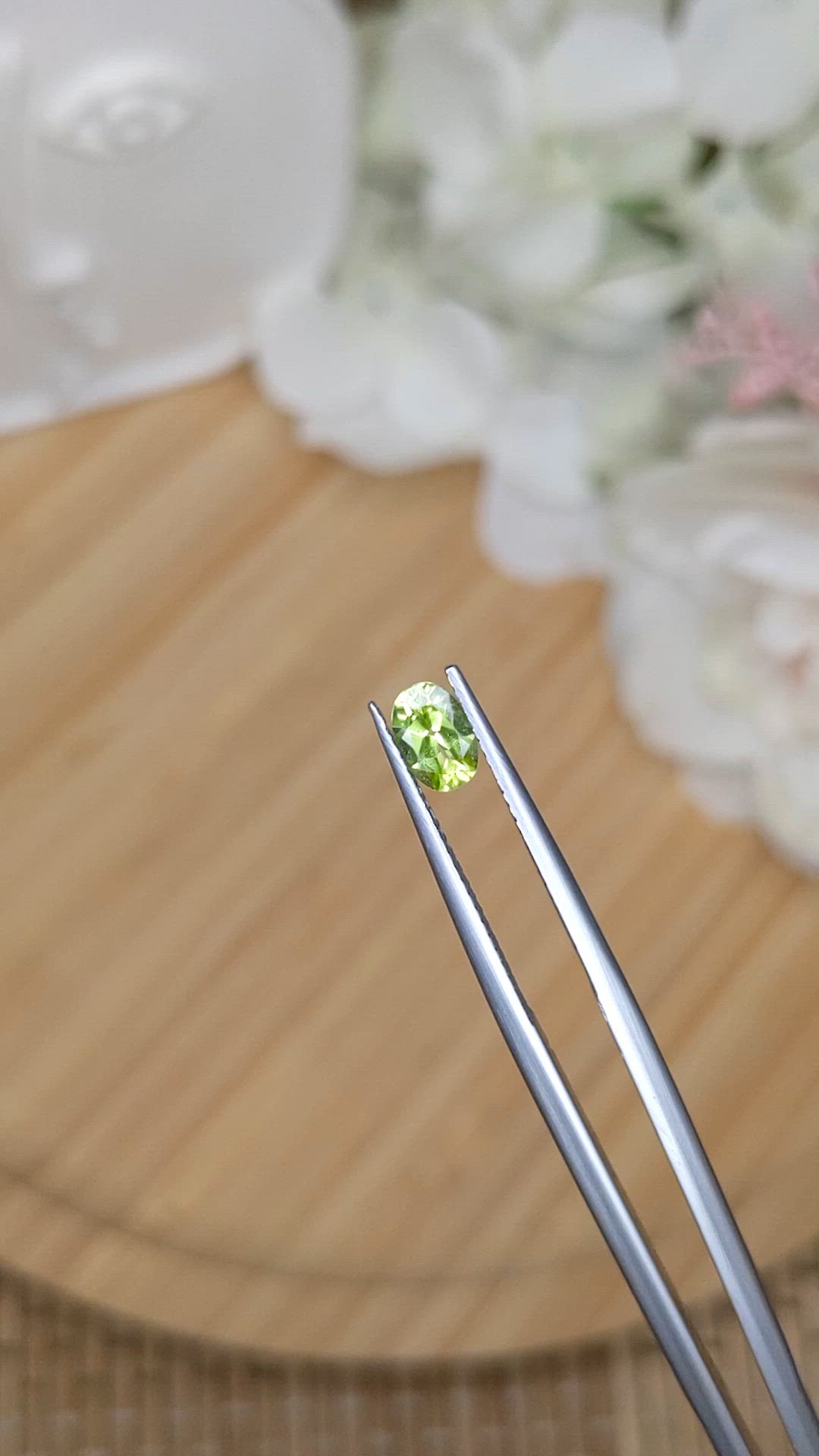 0.56 Ct. Green (Lime Green) Peridot from Pakistan Size Video