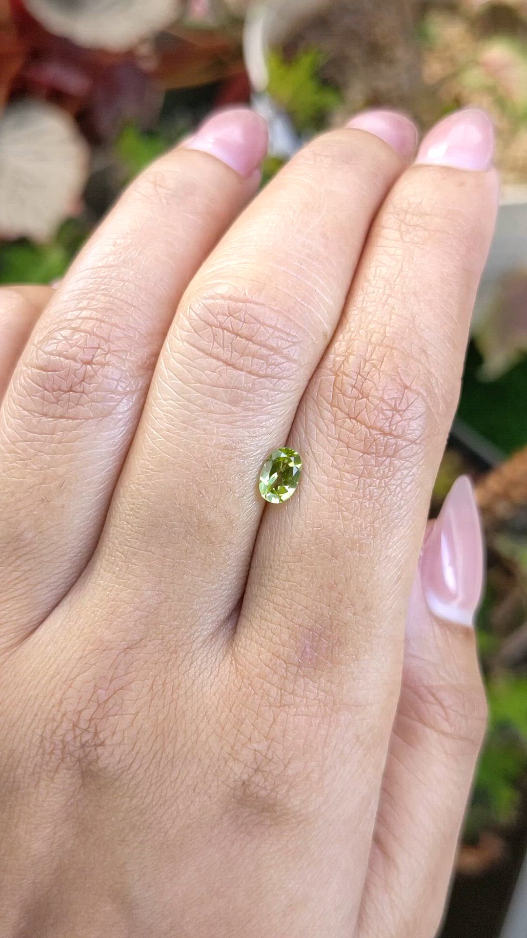 0.54 Ct. Yellowish Green Peridot from Pakistan Size Video