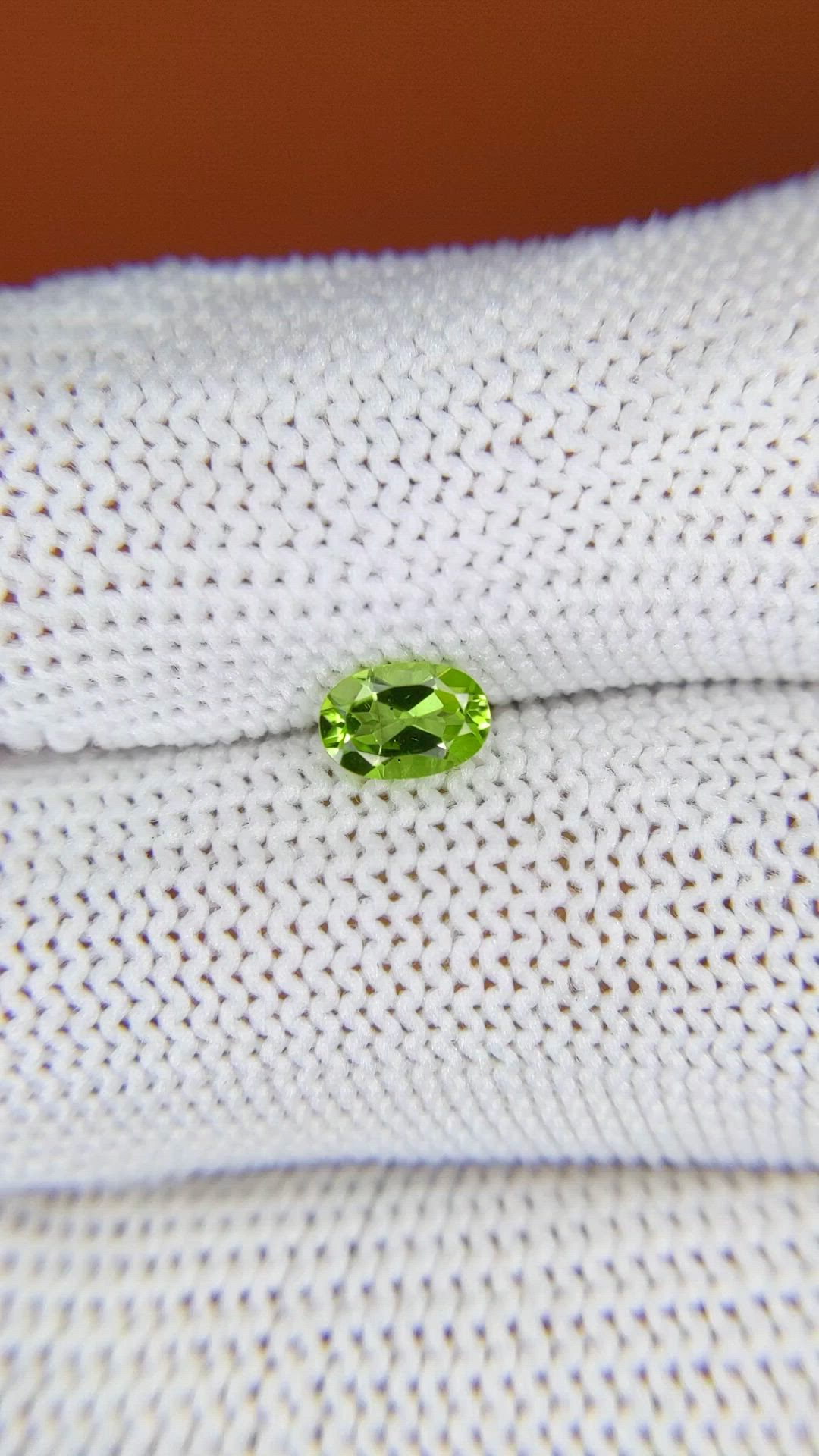 0.54 Ct. Yellowish Green Peridot from Pakistan Size Video