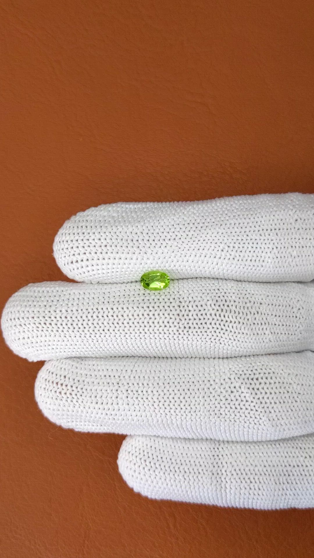 0.47 Ct. Yellowish Green Peridot from Pakistan Size Video