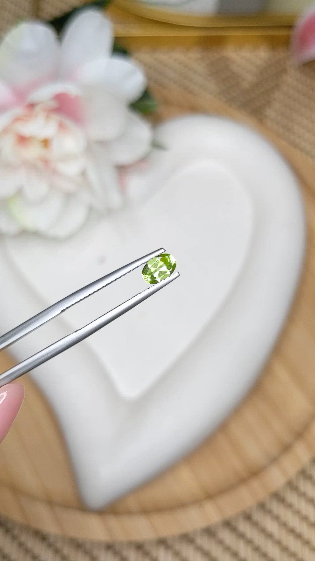 0.47 Ct. Yellowish Green Peridot from Pakistan Size Video