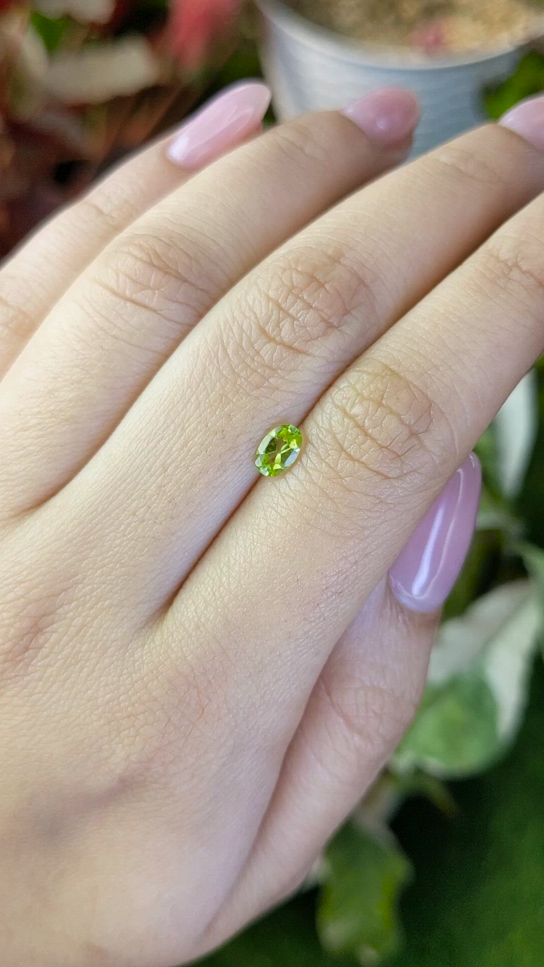 0.47 Ct. Yellowish Green Peridot from Pakistan Size Video