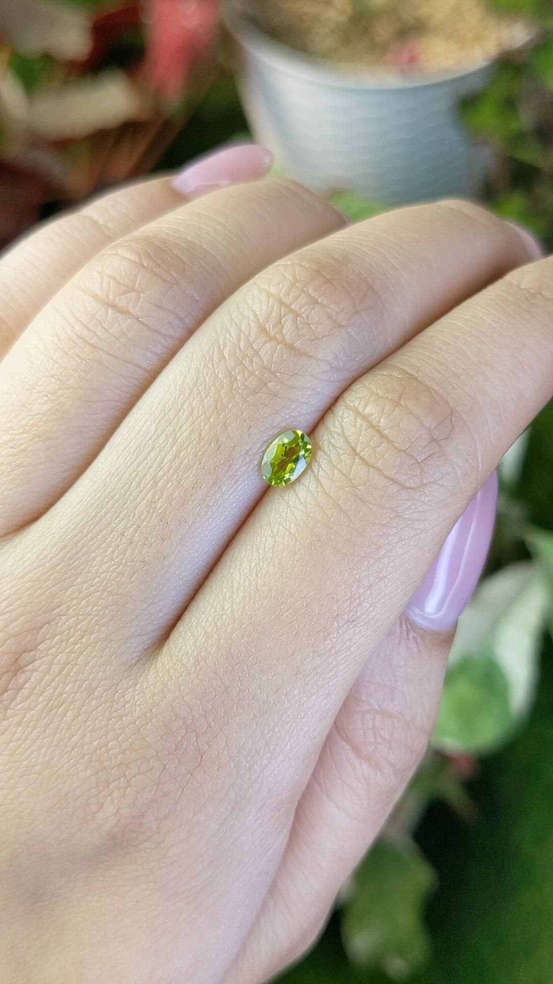 0.49 Ct. Yellowish Green Peridot from Pakistan Size Video
