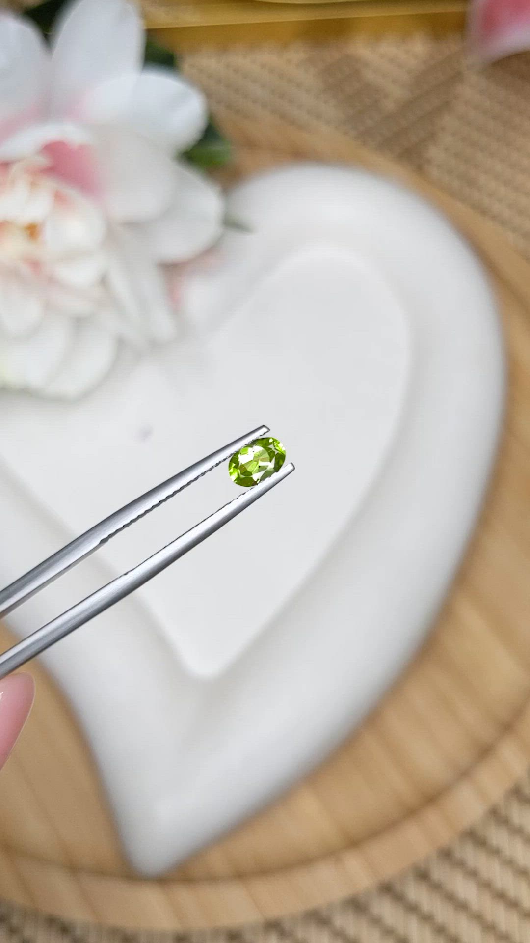 0.49 Ct. Yellowish Green Peridot from Pakistan Size Video