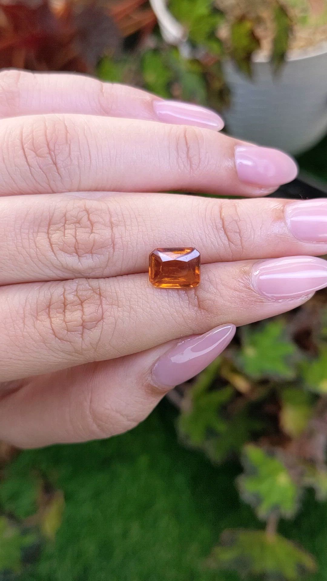2.70 Ct. Orange Hessonite Garnet from Madagascar Size Video