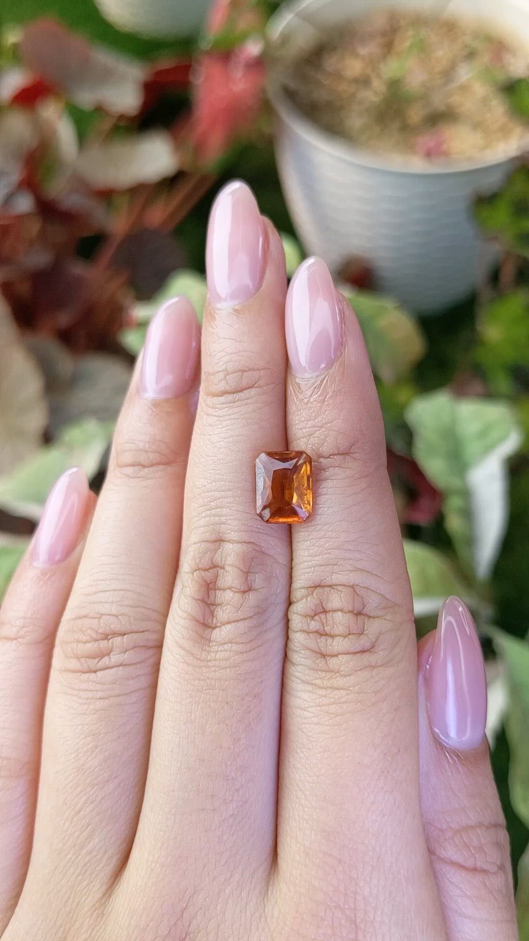 2.70 Ct. Orange Hessonite Garnet from Madagascar Size Video